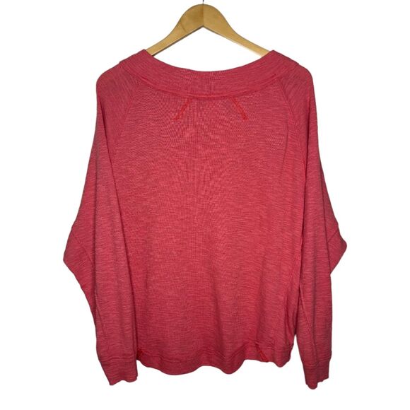 Free People Don't Forget Me button knit top coral large - Picture 3 of 9